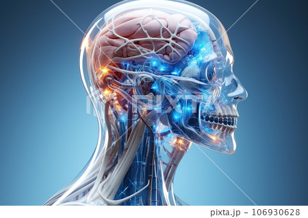 3d medical illustration of the brain 106930628
