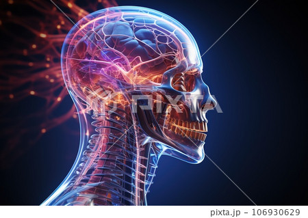 3d medical illustration of the brain 106930629