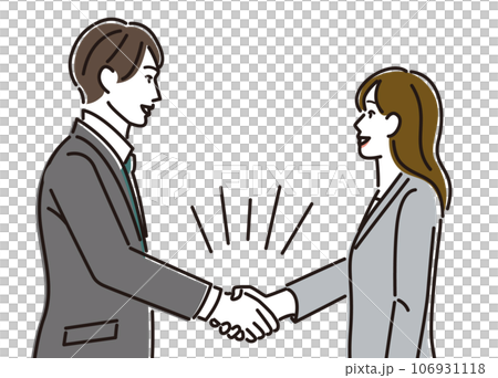 Men and women in suits shaking hands Men and women in suits shaking hands 106931118