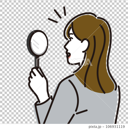 Female businessperson with a magnifying glass 106931119