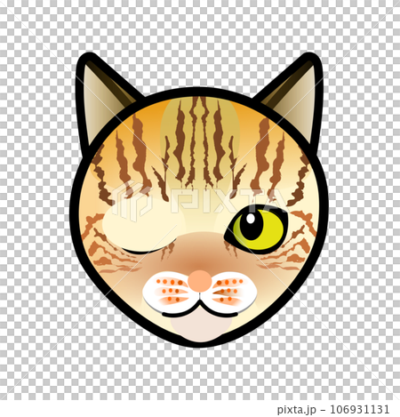 GIF 動畫的棕色虎斑貓臉的插圖 106931131