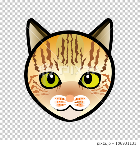 GIF 動畫的棕色虎斑貓臉的插圖 106931133