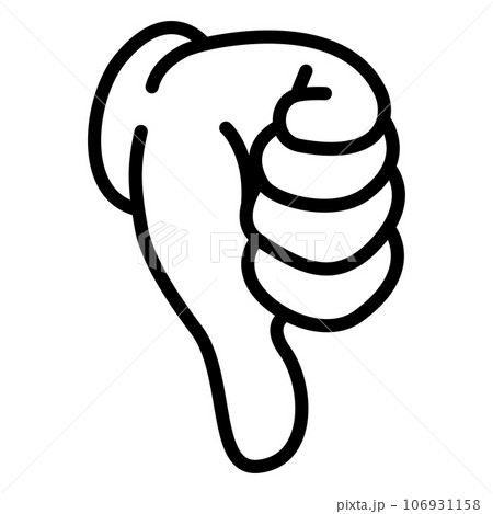 ブーイングのハンドサイン 106931158