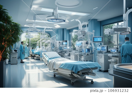 surgical lights in operating room 106931232