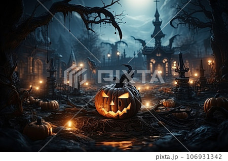 halloween pumpkins on table halloween pumpkins on table 106931342