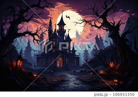 halloween pumpkins on table 106931350