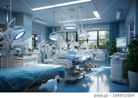 modern hospital room with bed modern hospital room with bed 106932004