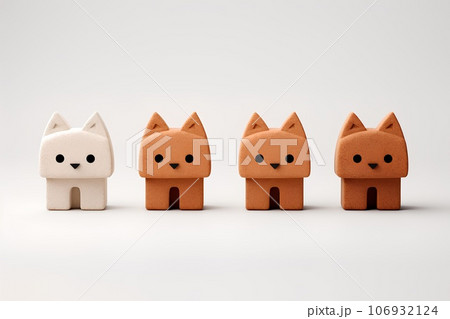 コルクでできた可愛いい動物たちのアイコン(キツネの3Dピクト) コルクでできた可愛いい動物たちのアイコン(キツネの3Dピクト) 106932124