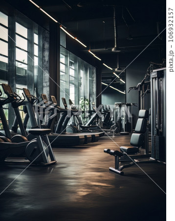 Gym background in low key AI 106932157