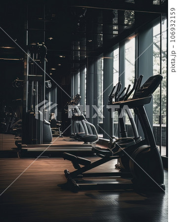 Gym background in low key AI 106932159