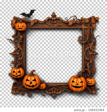 Halloween Scary Frame with Pumpkins Halloween Scary Frame with Pumpkins 106932464