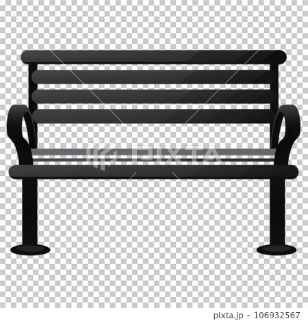 illustration, bench, black, park, art, graphic, design, empty, isolated, outline, garden, outdoor, flat, wood, furniture, white, background, seat, nature, cartoon, wooden, hand, sketch, view, line, re 106932567