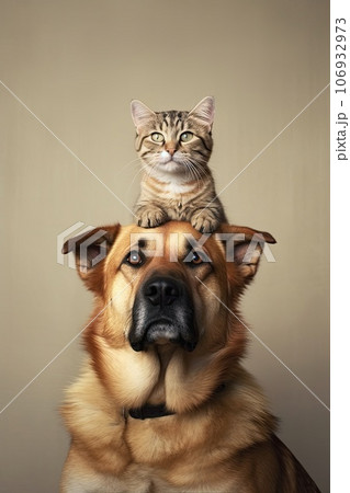 Cat and dog together 106932973