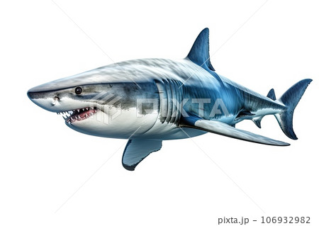 Shark isolated on white background 106932982