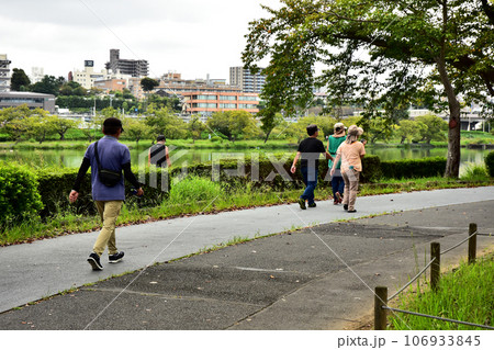 水戸市 千波湖ジョギングコースの様子 水戸市 千波湖ジョギングコースの様子 106933845