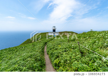 礼文島の桃岩展望台コースから立ち寄れる元地灯台 礼文島の桃岩展望台コースから立ち寄れる元地灯台 106934273