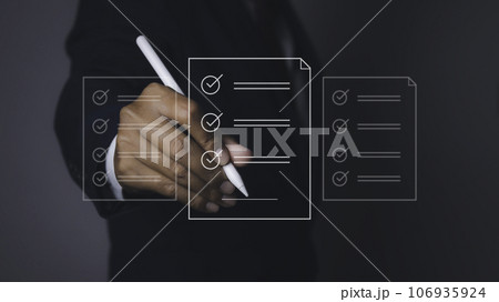 Electronic signature and paperless office concept. Electronic signature and paperless office concept. 106935924