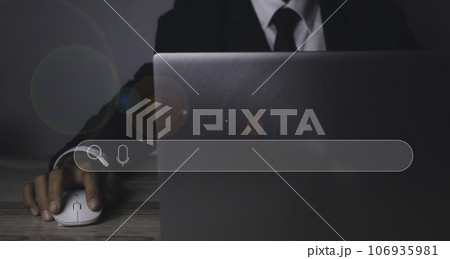 Businessman access Search Engine Optimization SEO Networking by laptop computer. Businessman access Search Engine Optimization SEO Networking by laptop computer. 106935981