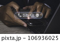 Businessman access contact connect online by smartphone with contact icons. 106936025