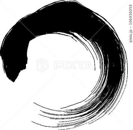 墨の円の装飾和風デザインイラスト素材 墨の円の装飾和風デザインイラスト素材 106936058