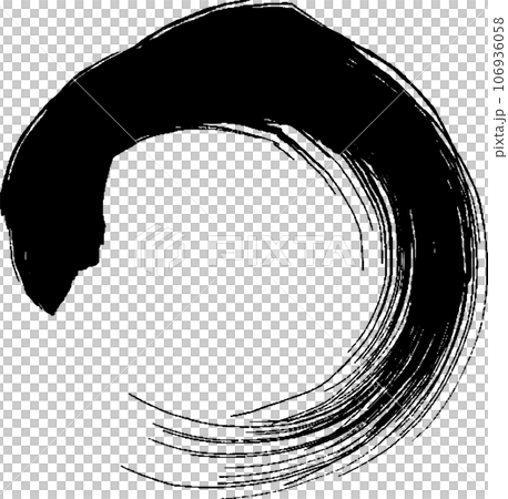 Ink circle decoration Japanese style design illustration material Ink circle decoration Japanese style design illustration material 106936058