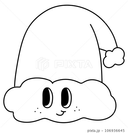 cute kawaii hat Santa christmas xmas ornament groovy retro smiley 106936645