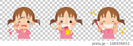 Dental health and cute little girl set variation illustration vector white background clip art Dental health and cute little girl set variation illustration vector white background clip art 106936652