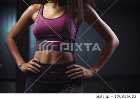 Female waist close-up. 106936682