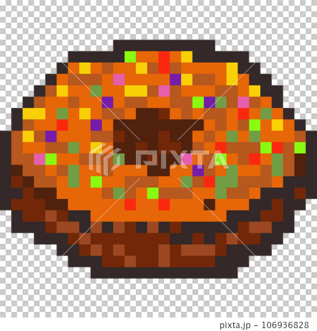 Cake and donut pixel art Cake and donut pixel art 106936828