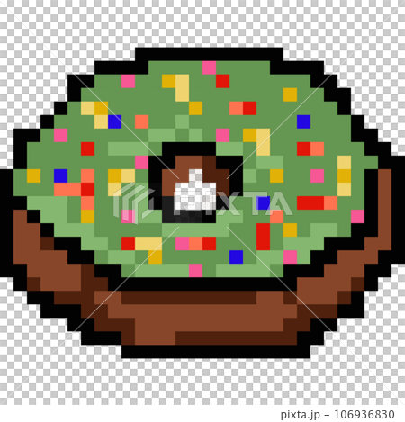 Cake and donut pixel art 106936830
