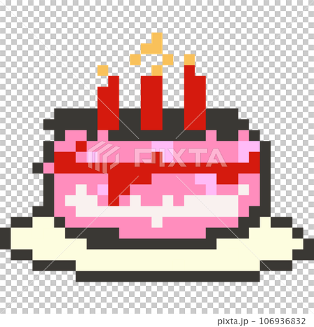 Cake and donut pixel art 106936832
