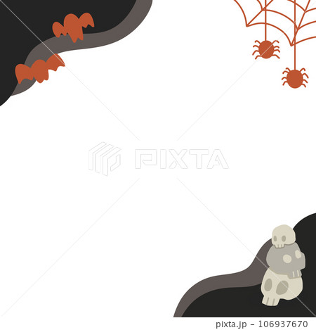 Happy Halloween banner or party invitation background with bats black cat spider in paper cut style. illustration. Place for text frame Happy Halloween banner or party invitation background with bats black cat spider in paper cut style. illustration. Place for text frame 106937670