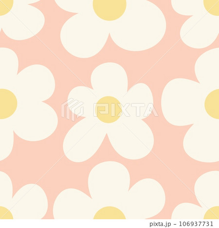 Seamless pattern with abstract minimal flowers.cute Floral spring and summer background. Perfect for fabric design, wallpaper, apparel. illustration 106937731