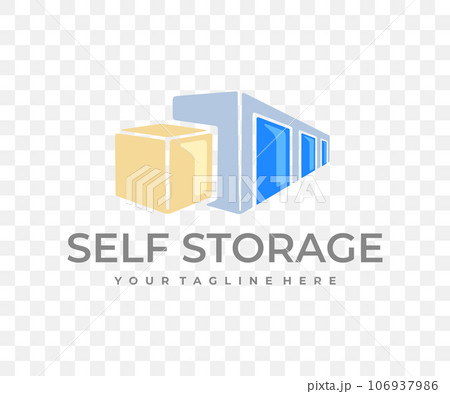 Self storage unit, cardboard box, garage and door, graphic design. Storage facility, facilities, rental, warehouse, keeping and storing, vector design and illustration Self storage unit, cardboard box, garage and door, graphic design. Storage facility, facilities, rental, warehouse, keeping and storing, vector design and illustration 106937986