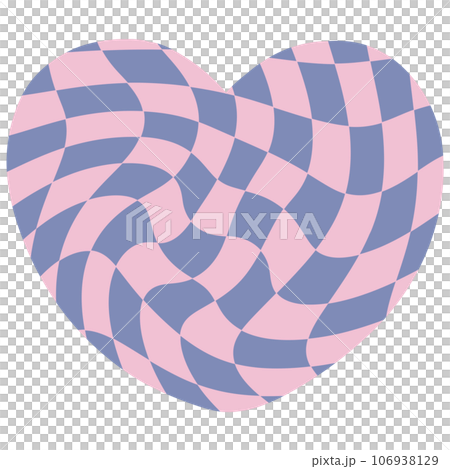 heart abstract check board groovy y2k retro cute kawaii pastel  106938129