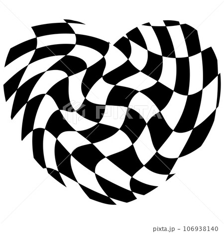 heart abstract check board groovy y2k retro cute kawaii pastel  106938140