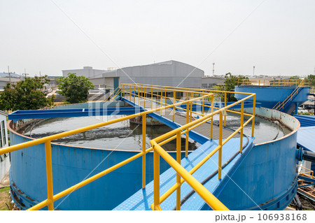 Aerated pool wastewater treatment system in industrial plants. environmental science and reuse waste water 106938168
