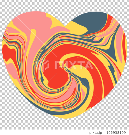 heart abstract colourful  groovy y2k retro cute kawaii pastel  106938199
