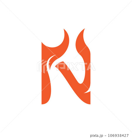 Letter n fire monogram logo designのイラスト素材 [106938427] - PIXTA