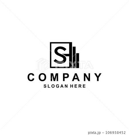 Letter sh square building modern logo design Letter sh square building modern logo design 106938452