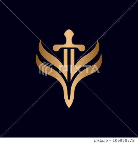 Sword wings luxury modern creative logo 106938578