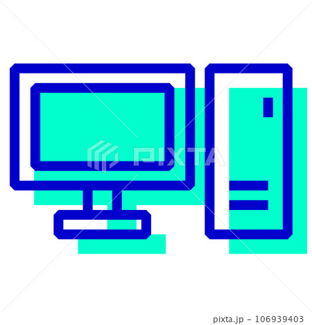 デバイス、パソコン、モニターを表す2色スタイルのアイコン 106939403
