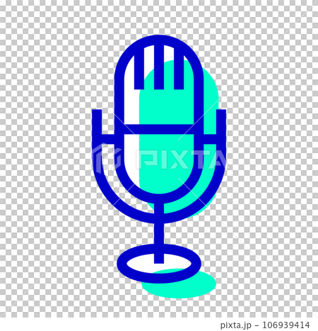 Two-color style icon representing device, microphone 106939414
