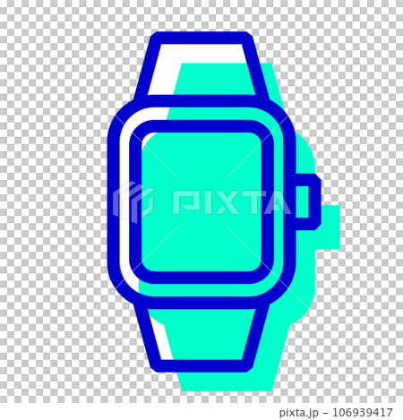 Two color style icons representing devices, smart watches 106939417