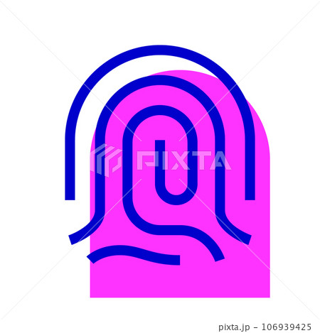 生体認証、指紋を表す2色スタイルのアイコン 106939425