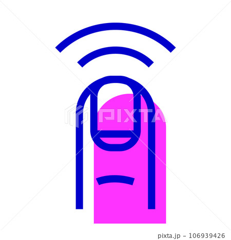 生体認証、指、静脈を表す2色スタイルのアイコン 106939426