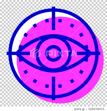 生体認証、目、虹彩、網膜を表す2色スタイルのアイコン 106939433