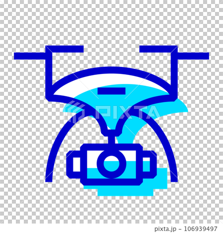 代表無人機、相機和航空攝影的雙色風格圖標 106939497