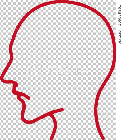 Male profile line_leftward_01_red Male profile line_leftward_01_red 106939861