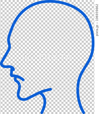 Male profile line_leftward_01_blue Male profile line_leftward_01_blue 106939862